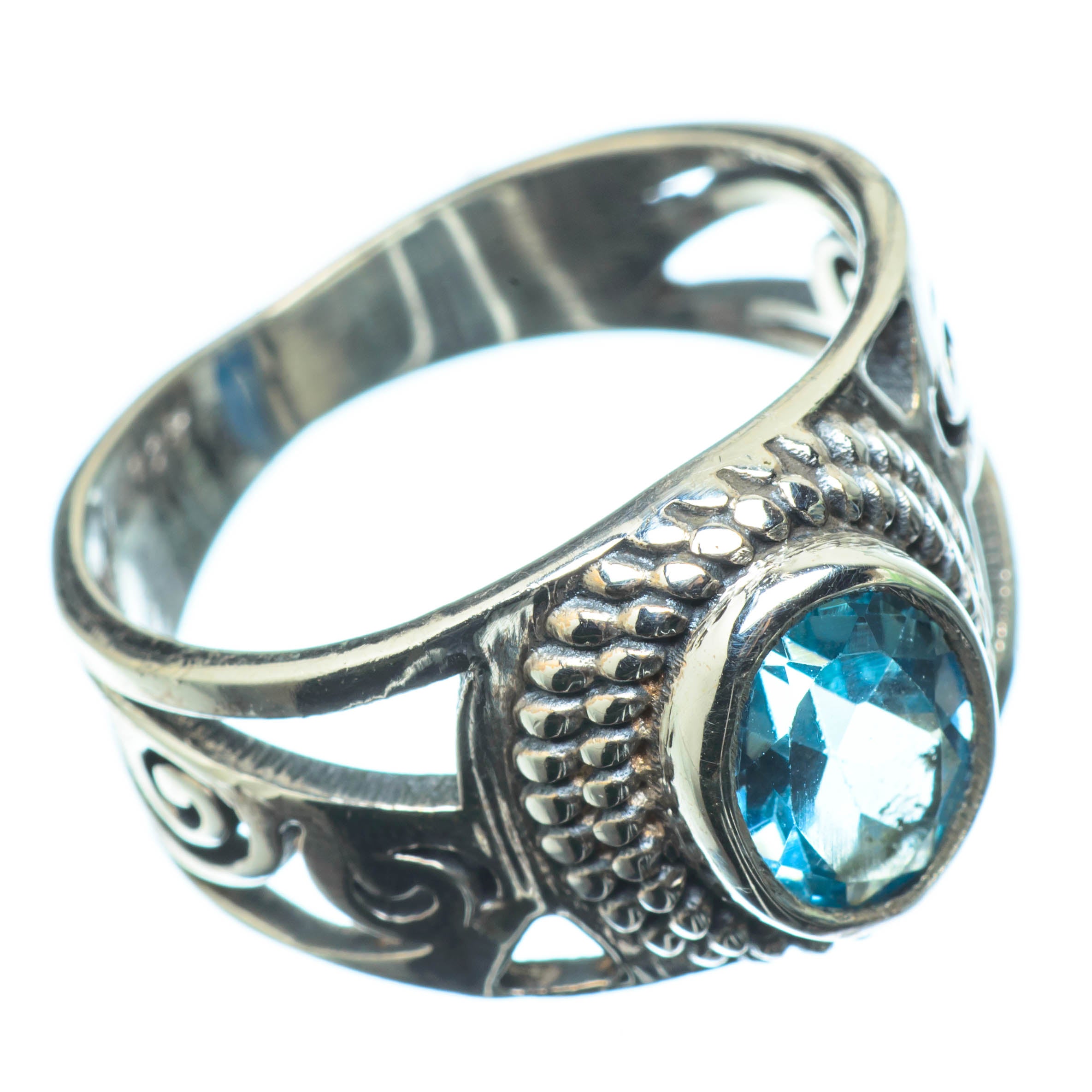 Blue Topaz Rings handcrafted by Anasilvercos - RING25175