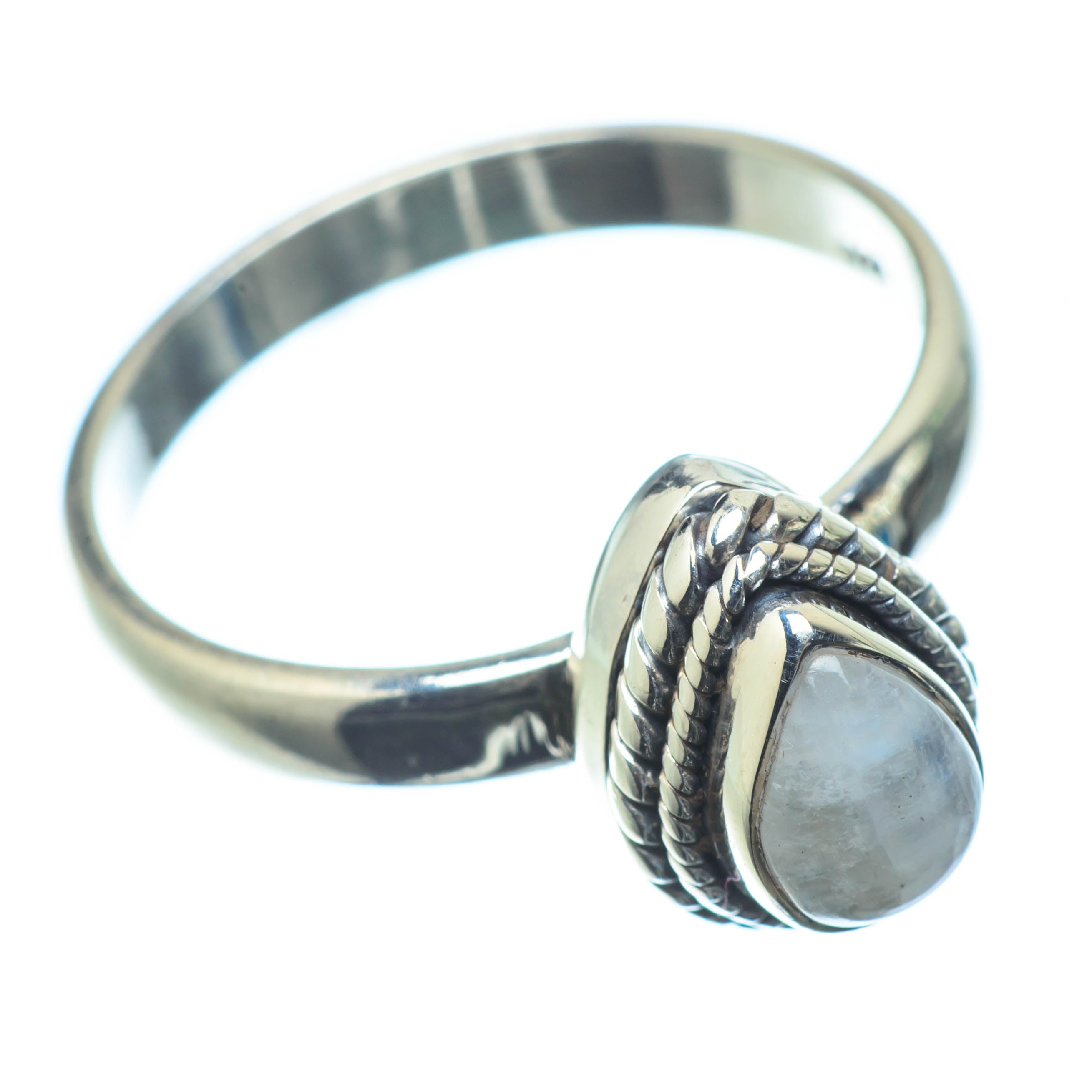 Rainbow Moonstone Rings handcrafted by Anasilvercos - RING25541