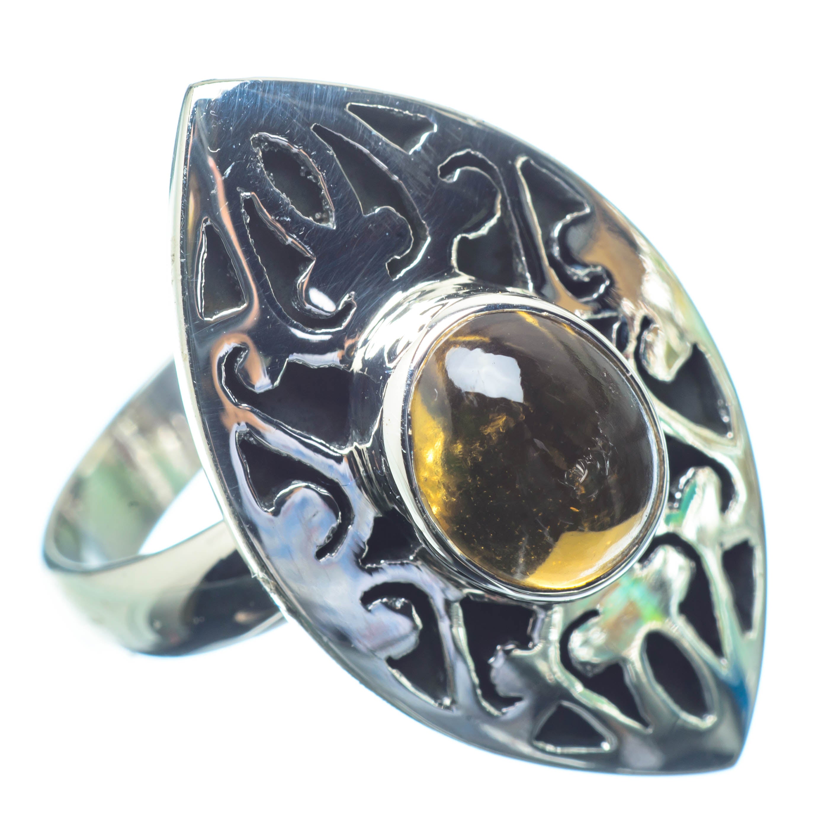 Smoky Quartz Rings handcrafted by Anasilvercos - RING27055