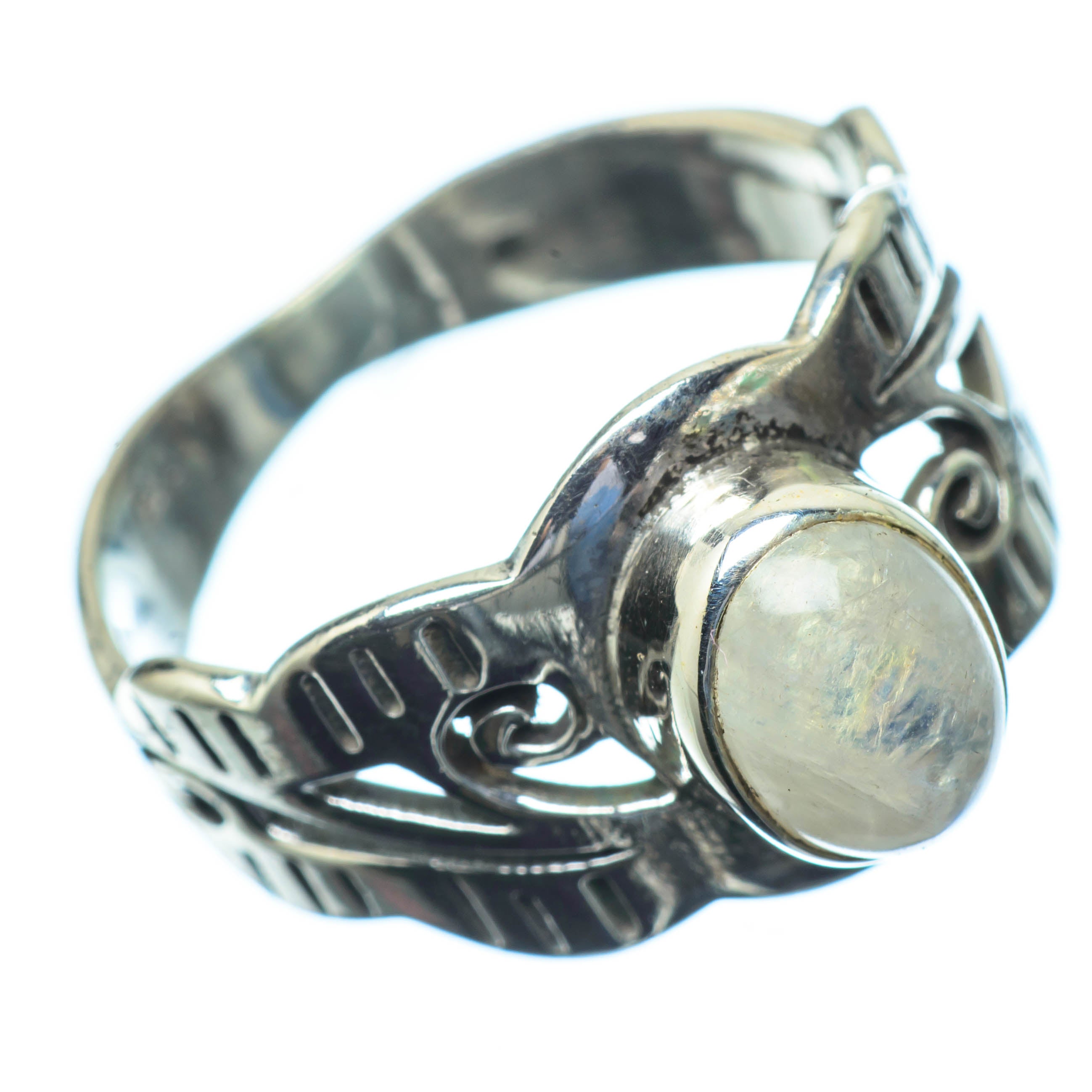 Rainbow Moonstone Rings handcrafted by Anasilvercos - RING27253