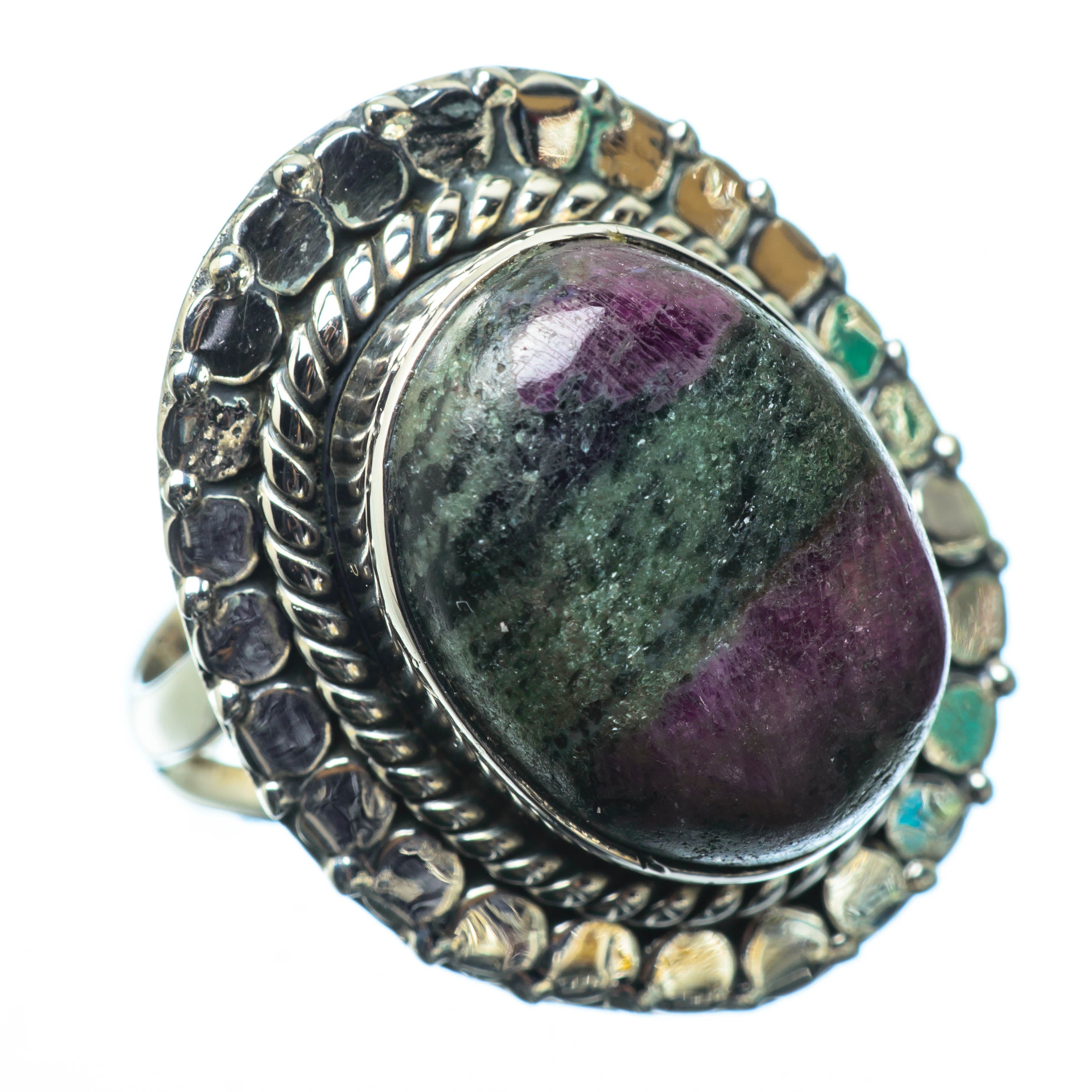 Ruby Zoisite Rings handcrafted by Anasilvercos - RING27894