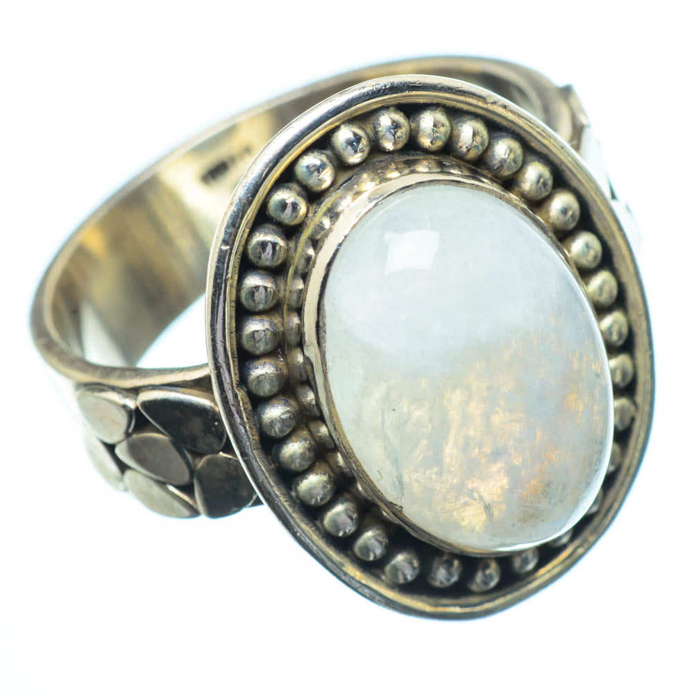 Rainbow Moonstone Rings handcrafted by Anasilvercos - RING28759