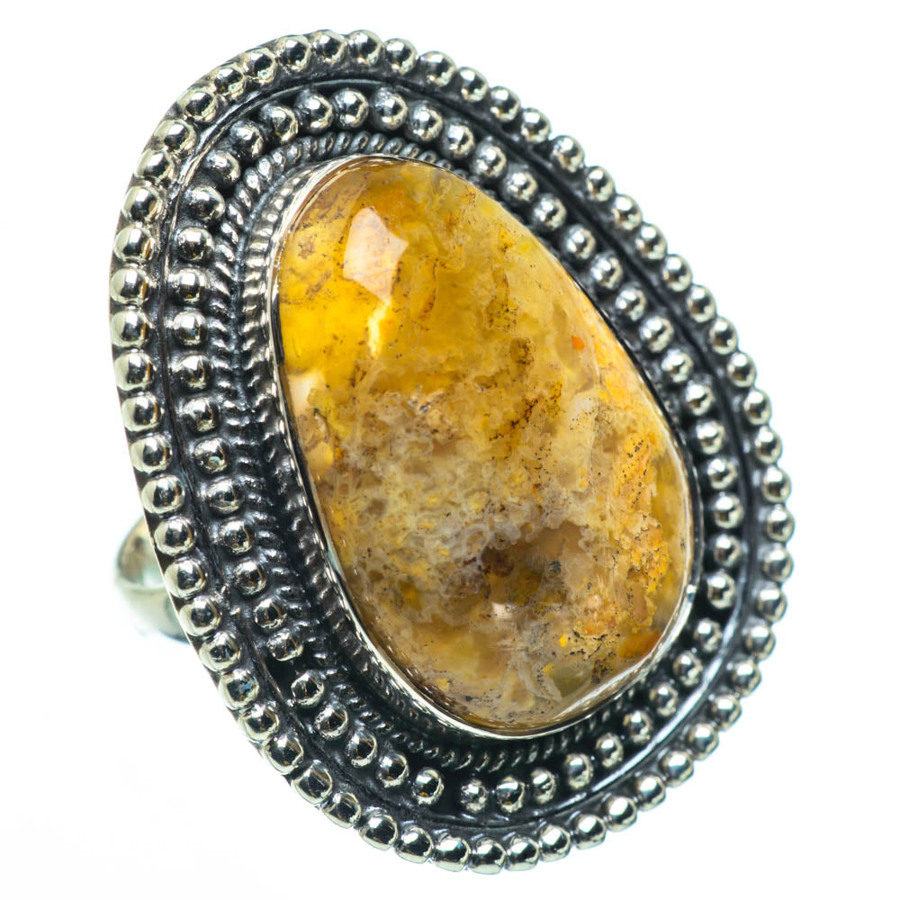 Indonesian Plume Agate Rings handcrafted by Anasilvercos - RING29876