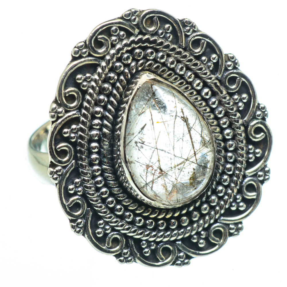 Tourmalinated Quartz Rings handcrafted by Anasilvercos - RING30151