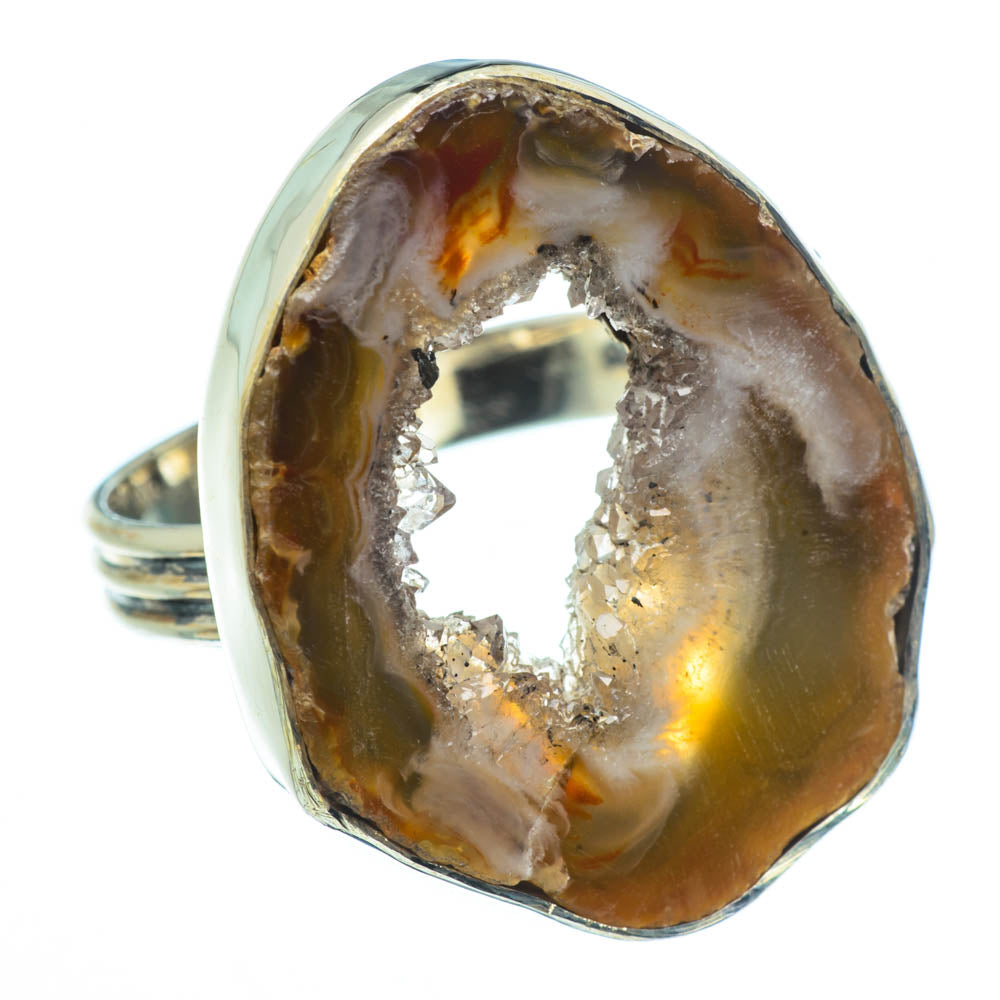 Coconut Geode Druzy Rings handcrafted by Anasilvercos - RING30208