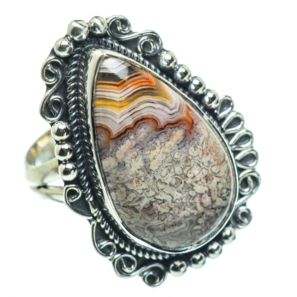 Laguna Lace Agate Rings handcrafted by Anasilvercos - RING30670