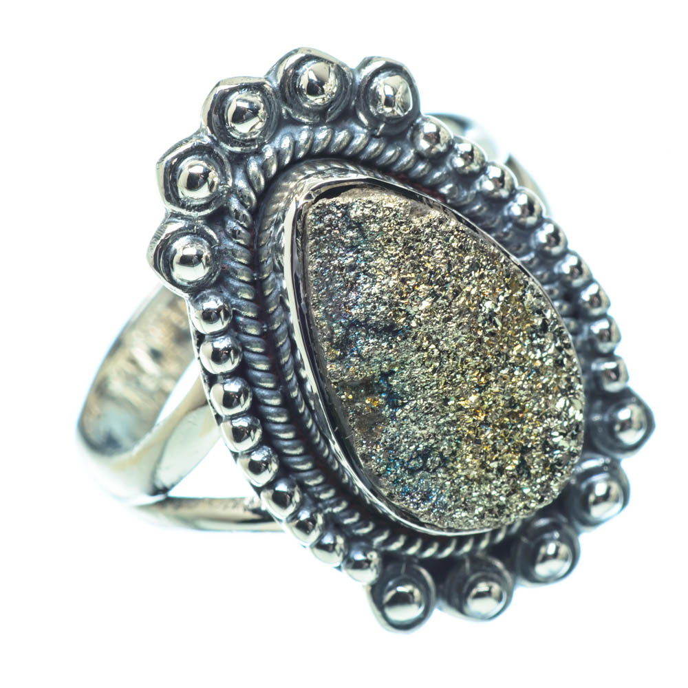 Spectro Pyrite Druzy Rings handcrafted by Anasilvercos - RING31288