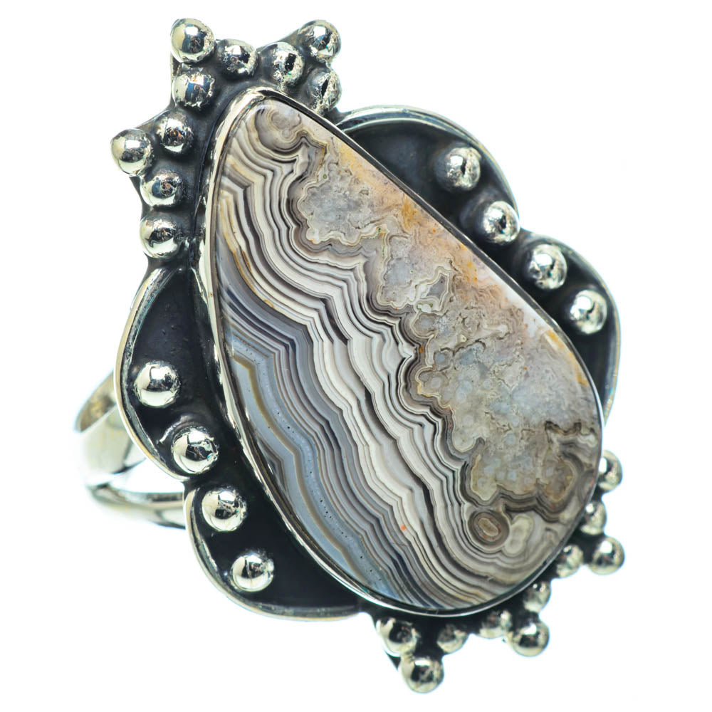 Laguna Lace Agate Rings handcrafted by Anasilvercos - RING31693