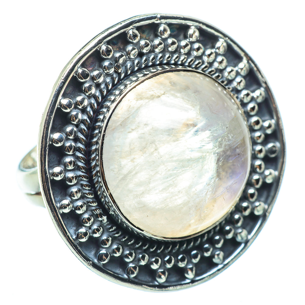 Rainbow Moonstone Rings handcrafted by Anasilvercos - RING33420