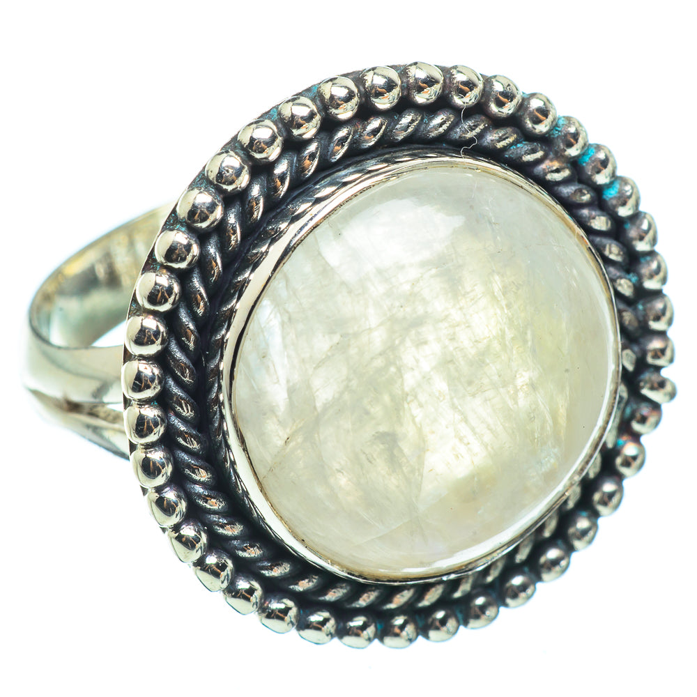 Rainbow Moonstone Rings handcrafted by Anasilvercos - RING33481
