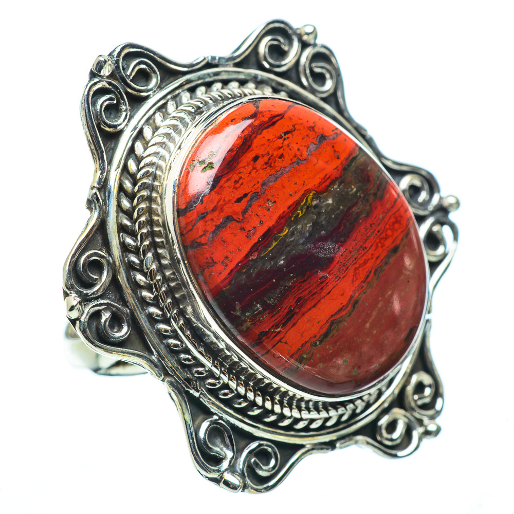 Brecciated Red Jasper Rings handcrafted by Anasilvercos - RING33533
