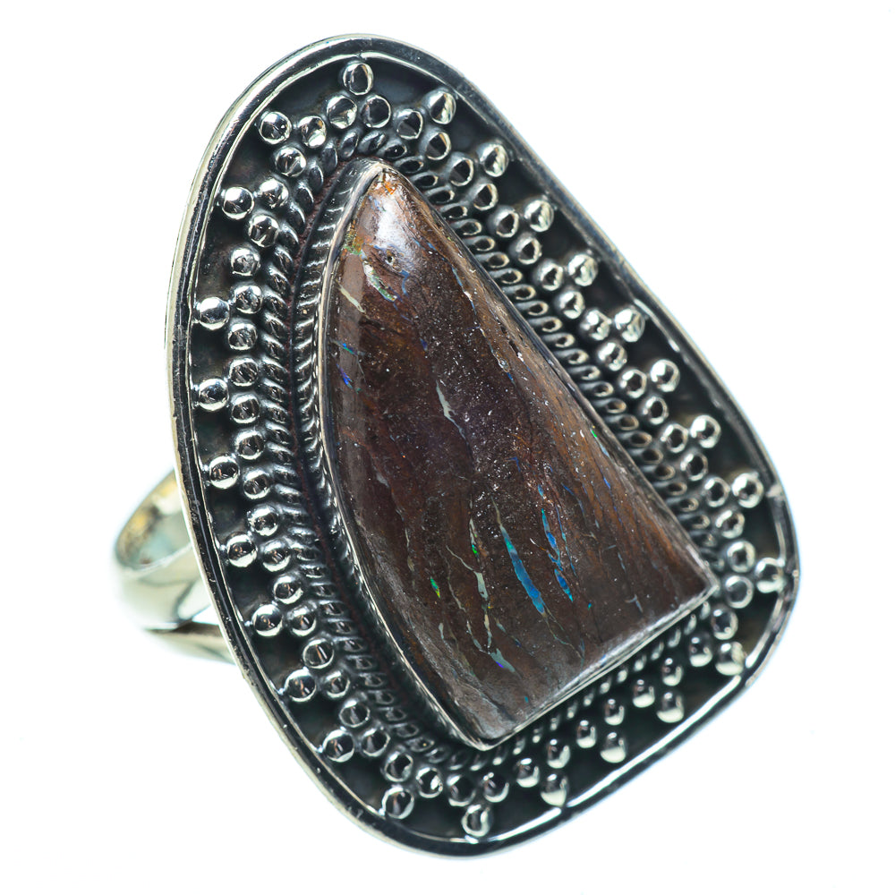Boulder Opal Rings handcrafted by Anasilvercos - RING33703