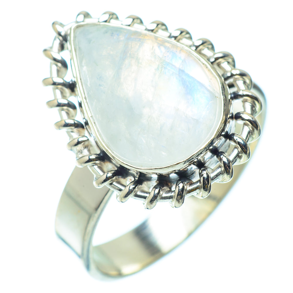 Rainbow Moonstone Rings handcrafted by Anasilvercos - RING34684