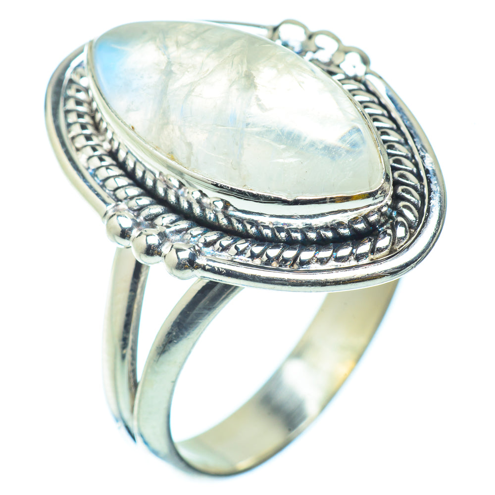 Rainbow Moonstone Rings handcrafted by Anasilvercos - RING34687