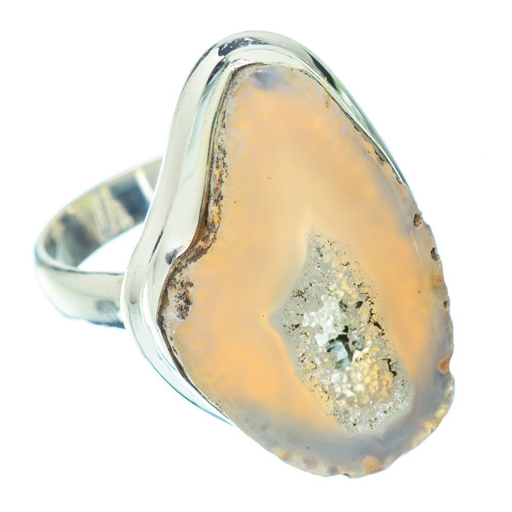 White Geode Slice Rings handcrafted by Anasilvercos - RING34738