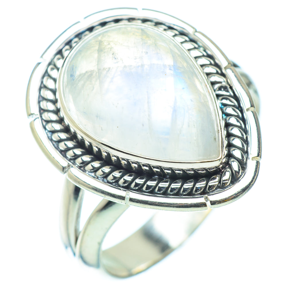 Rainbow Moonstone Rings handcrafted by Anasilvercos - RING34740