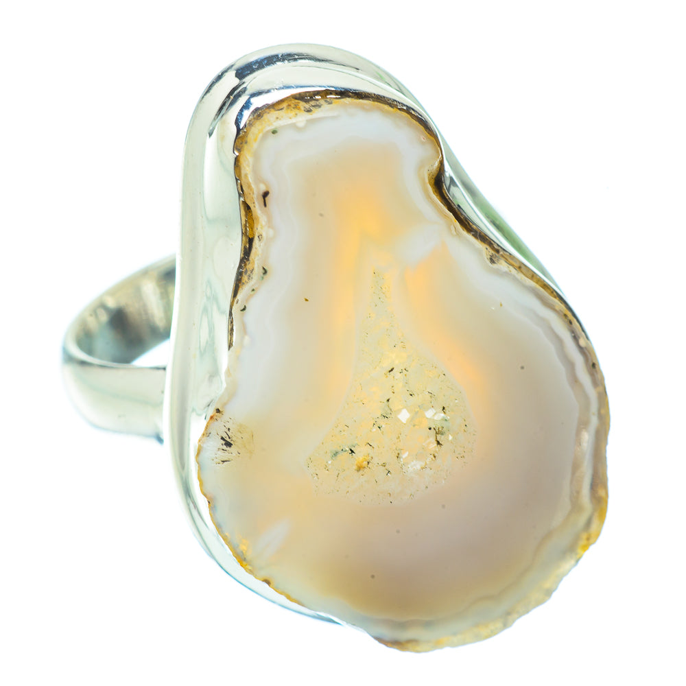 White Geode Slice Rings handcrafted by Anasilvercos - RING34764