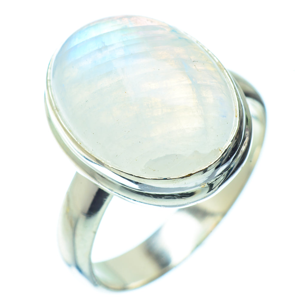 Rainbow Moonstone Rings handcrafted by Anasilvercos - RING34783