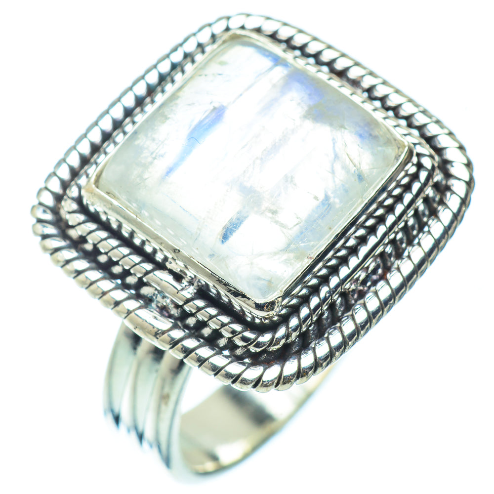 Rainbow Moonstone Rings handcrafted by Anasilvercos - RING34837