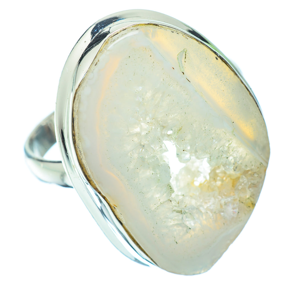 White Geode Slice Rings handcrafted by Anasilvercos - RING34895