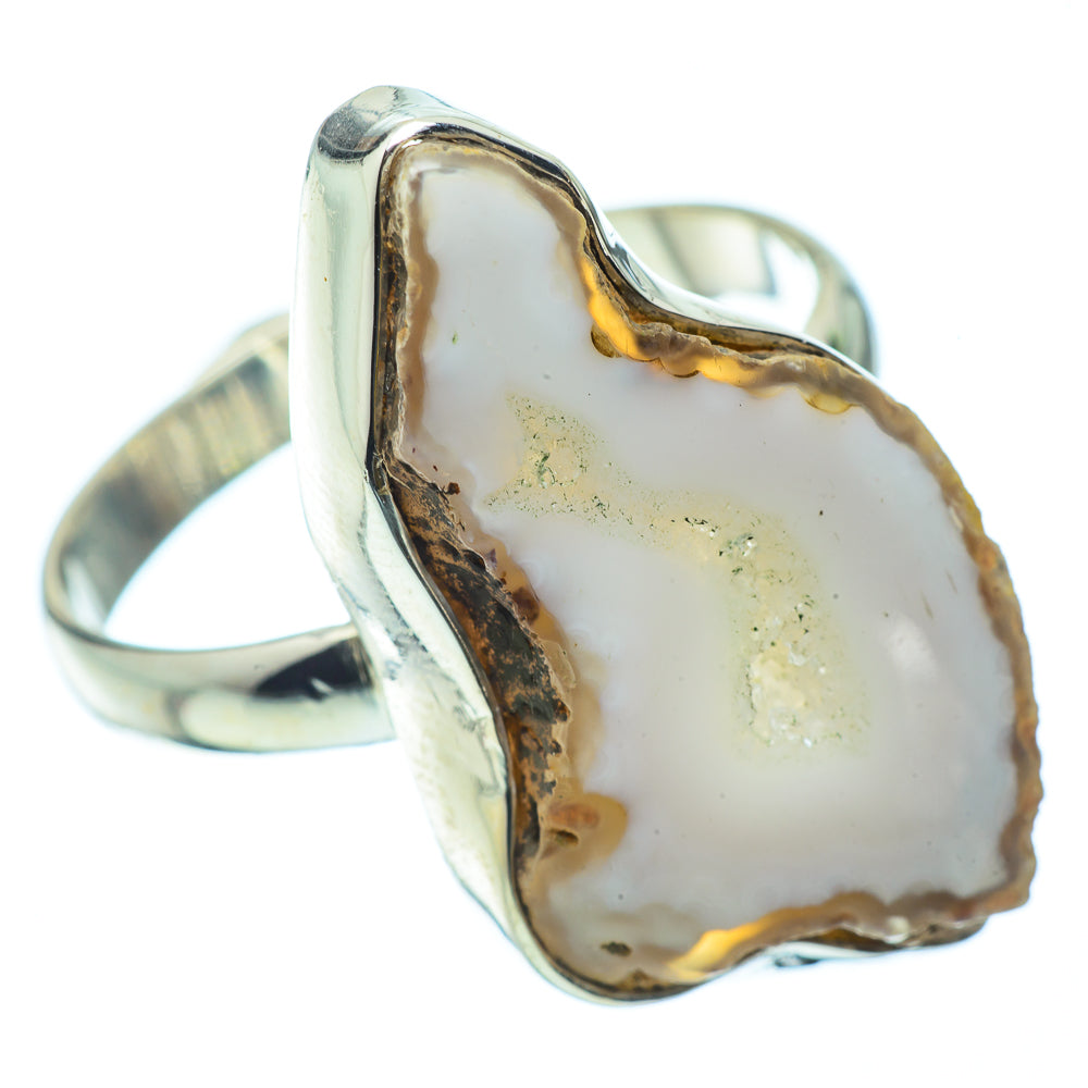 White Geode Slice Rings handcrafted by Anasilvercos - RING34898