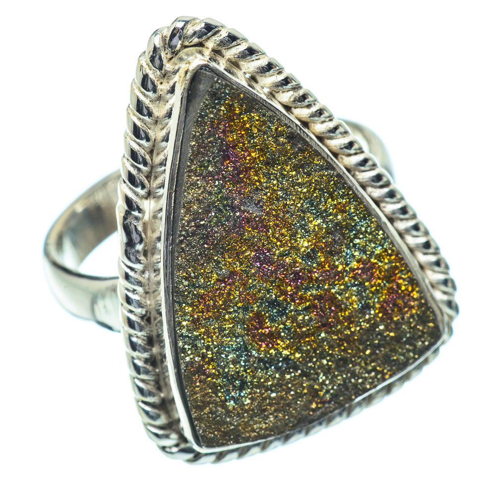 Spectro Pyrite Druzy Rings handcrafted by Anasilvercos - RING34930