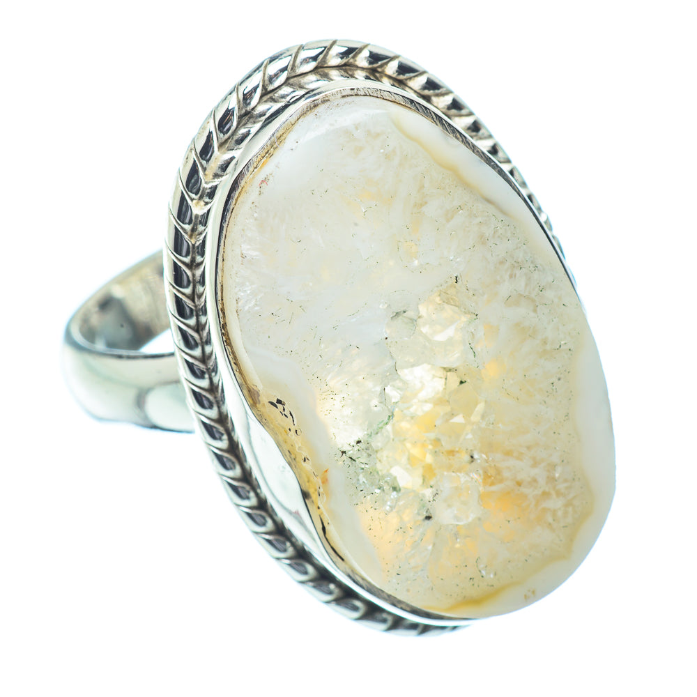 White Geode Rings handcrafted by Anasilvercos - RING35015
