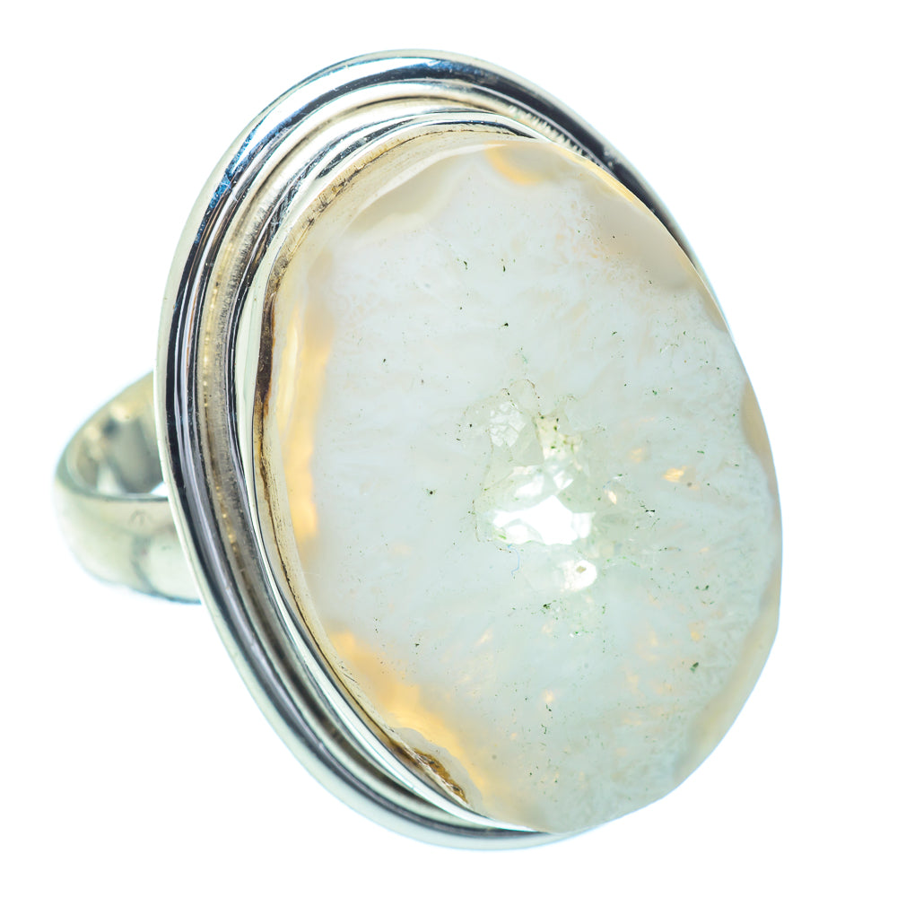 White Geode Slice Rings handcrafted by Anasilvercos - RING35227