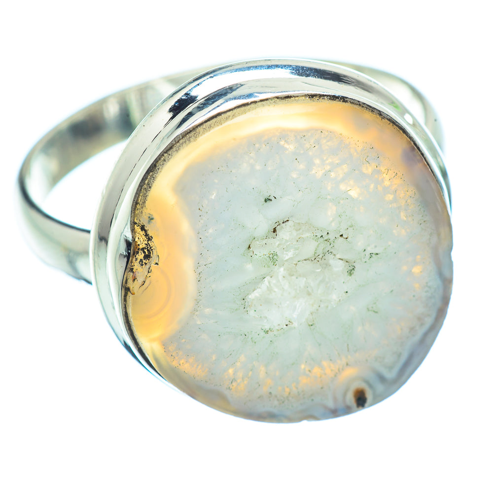 White Geode Slice Rings handcrafted by Anasilvercos - RING35387