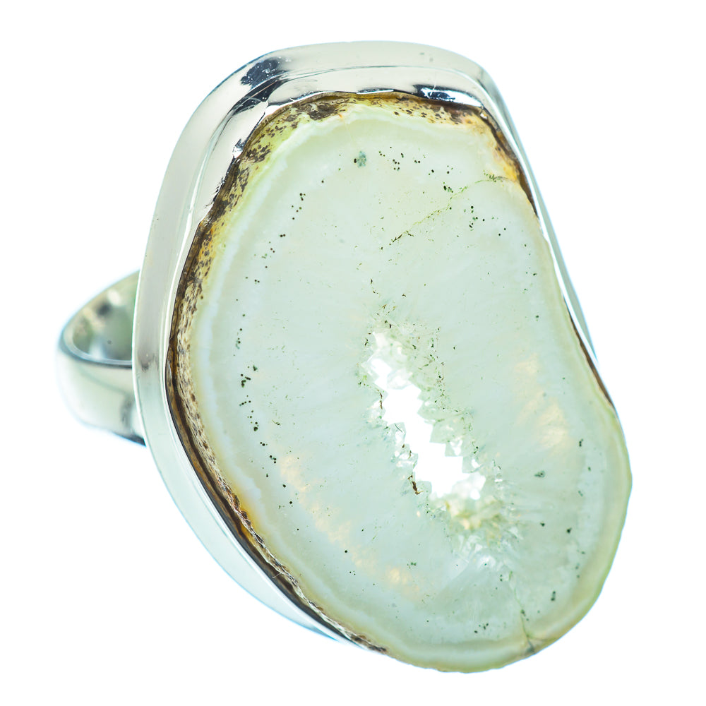 White Geode Slice Rings handcrafted by Anasilvercos - RING35431