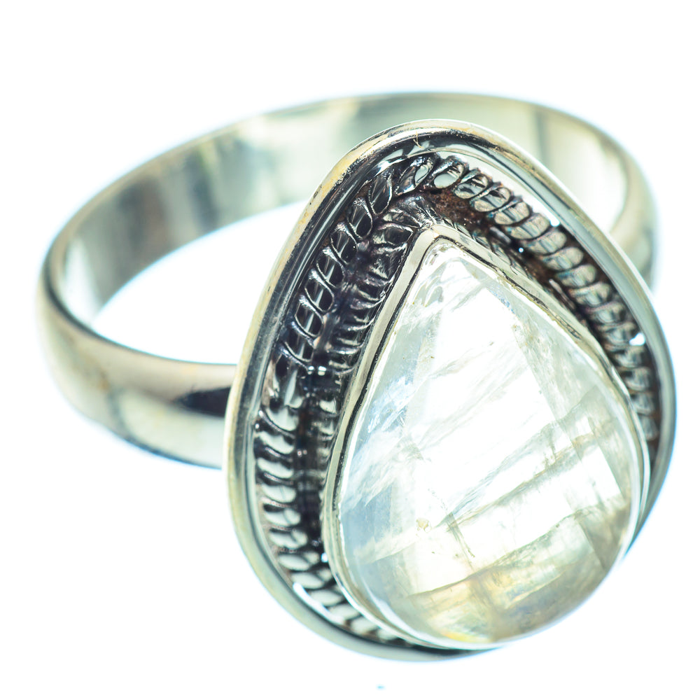 Rainbow Moonstone Rings handcrafted by Anasilvercos - RING35543