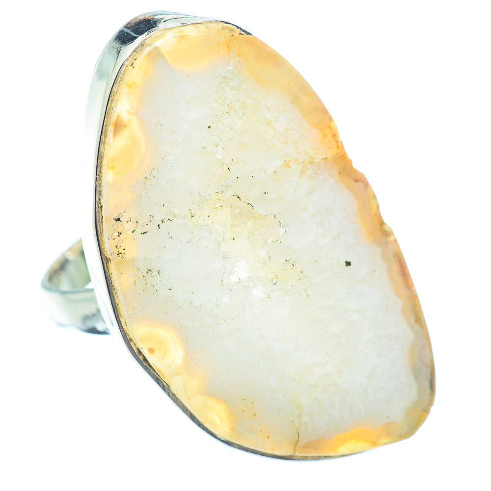 White Geode Slice Rings handcrafted by Anasilvercos - RING35673
