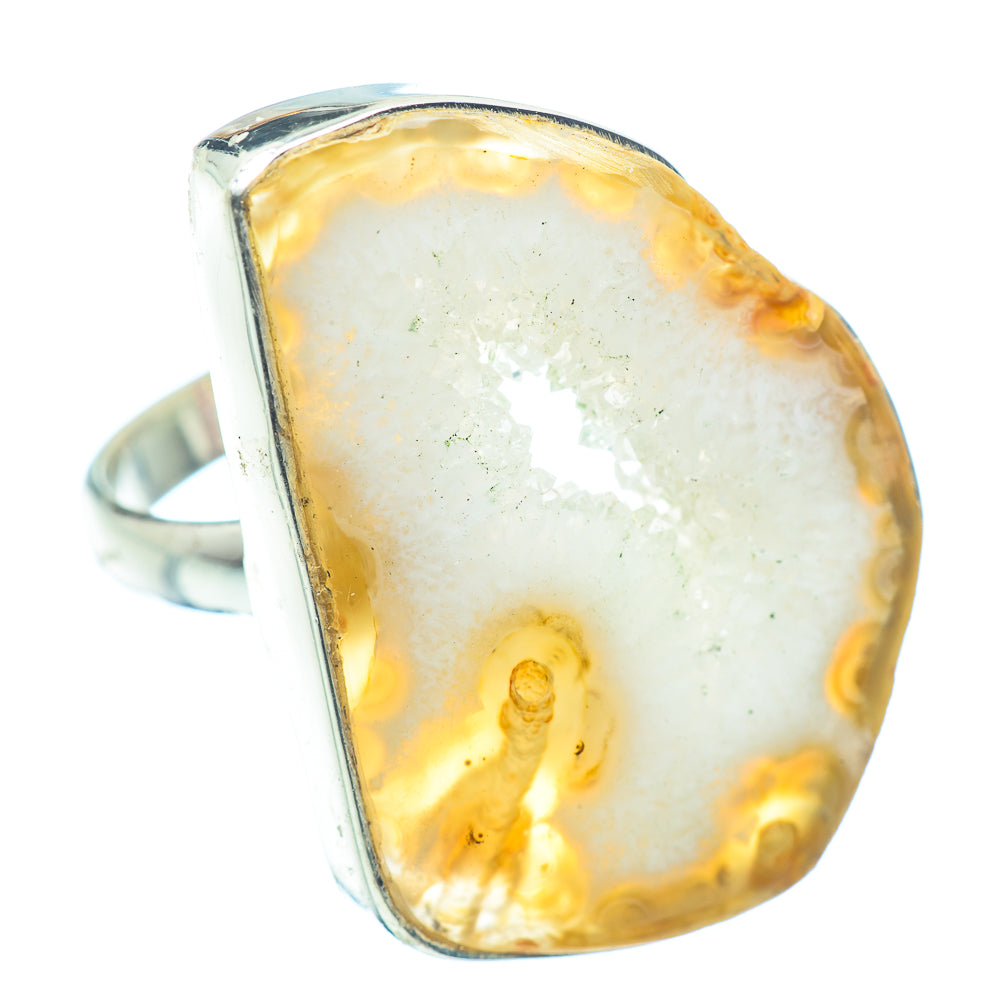 White Geode Slice Rings handcrafted by Anasilvercos - RING35700