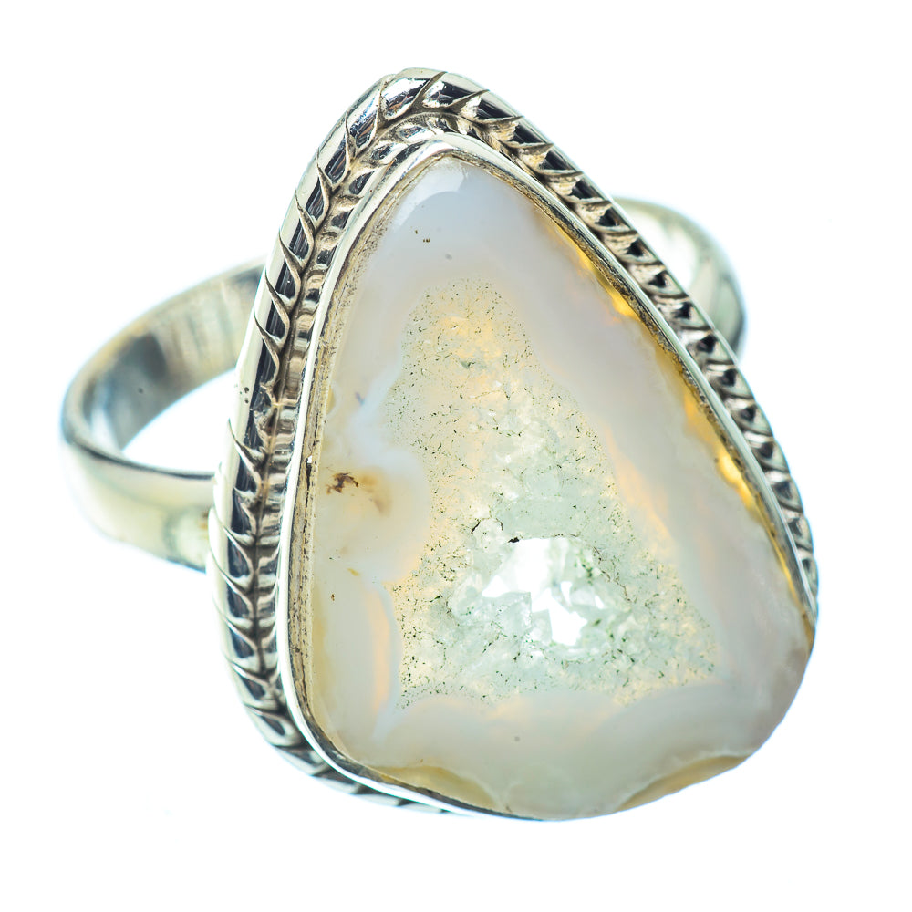 White Geode Slice Rings handcrafted by Anasilvercos - RING35884