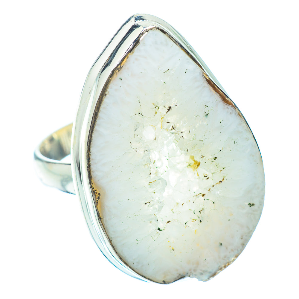 White Geode Slice Rings handcrafted by Anasilvercos - RING36079
