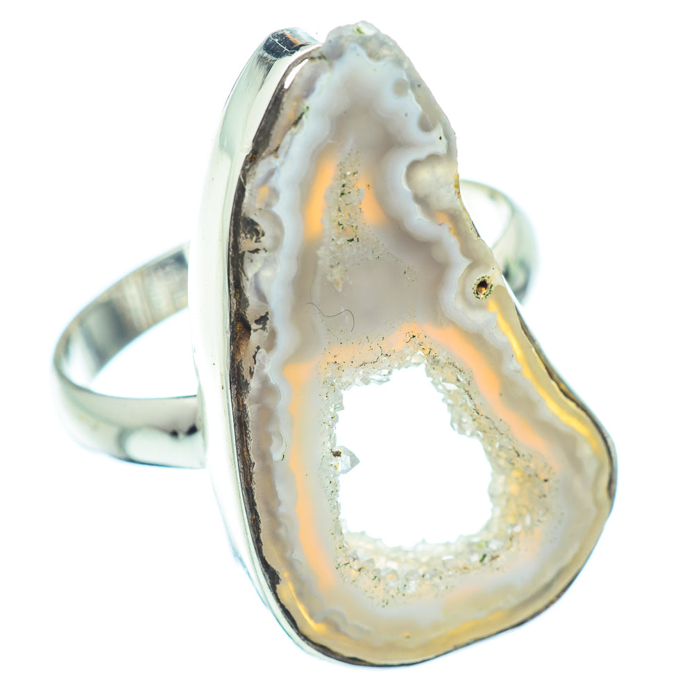 White Geode Slice Rings handcrafted by Anasilvercos - RING36491