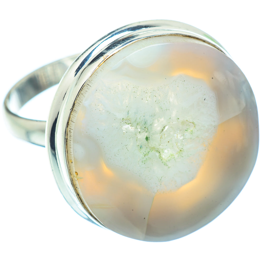 White Geode Slice Rings handcrafted by Anasilvercos - RING36494