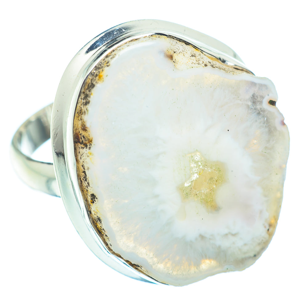 White Geode Slice Rings handcrafted by Anasilvercos - RING36498