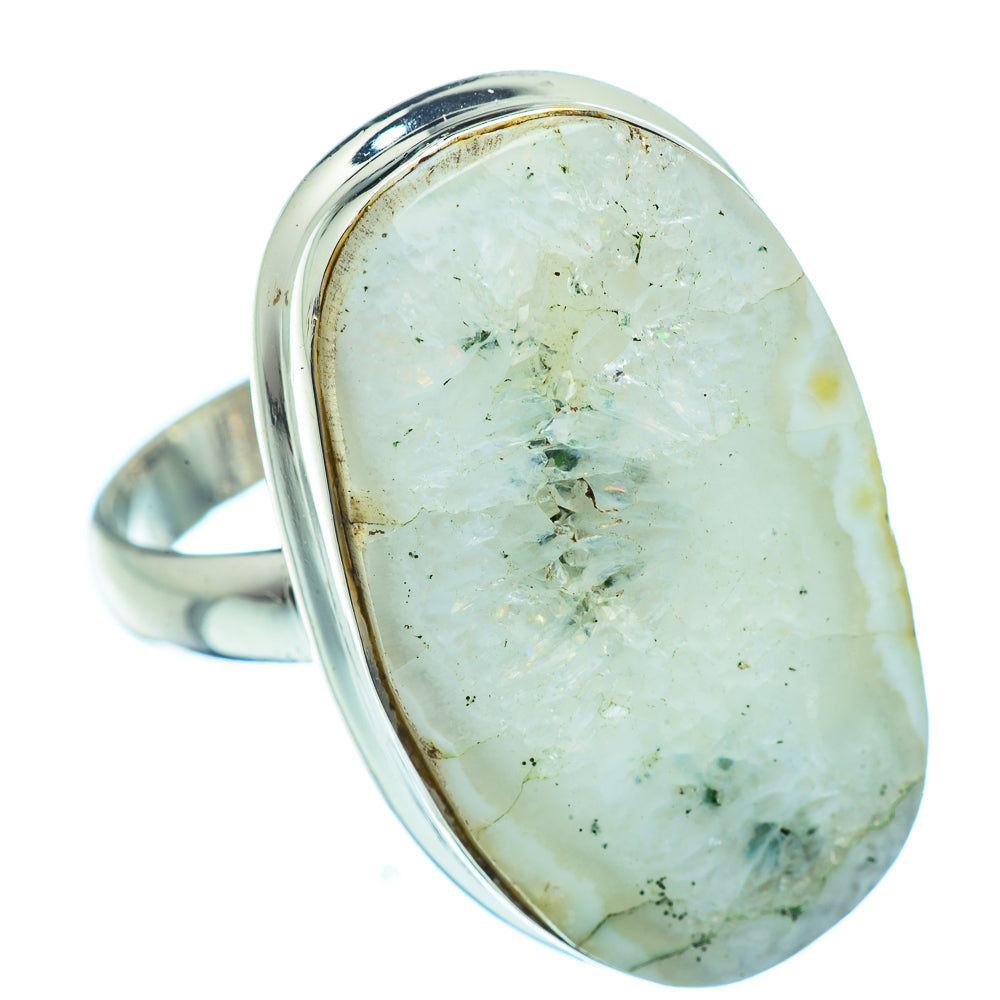 White Geode Slice Rings handcrafted by Anasilvercos - RING36856