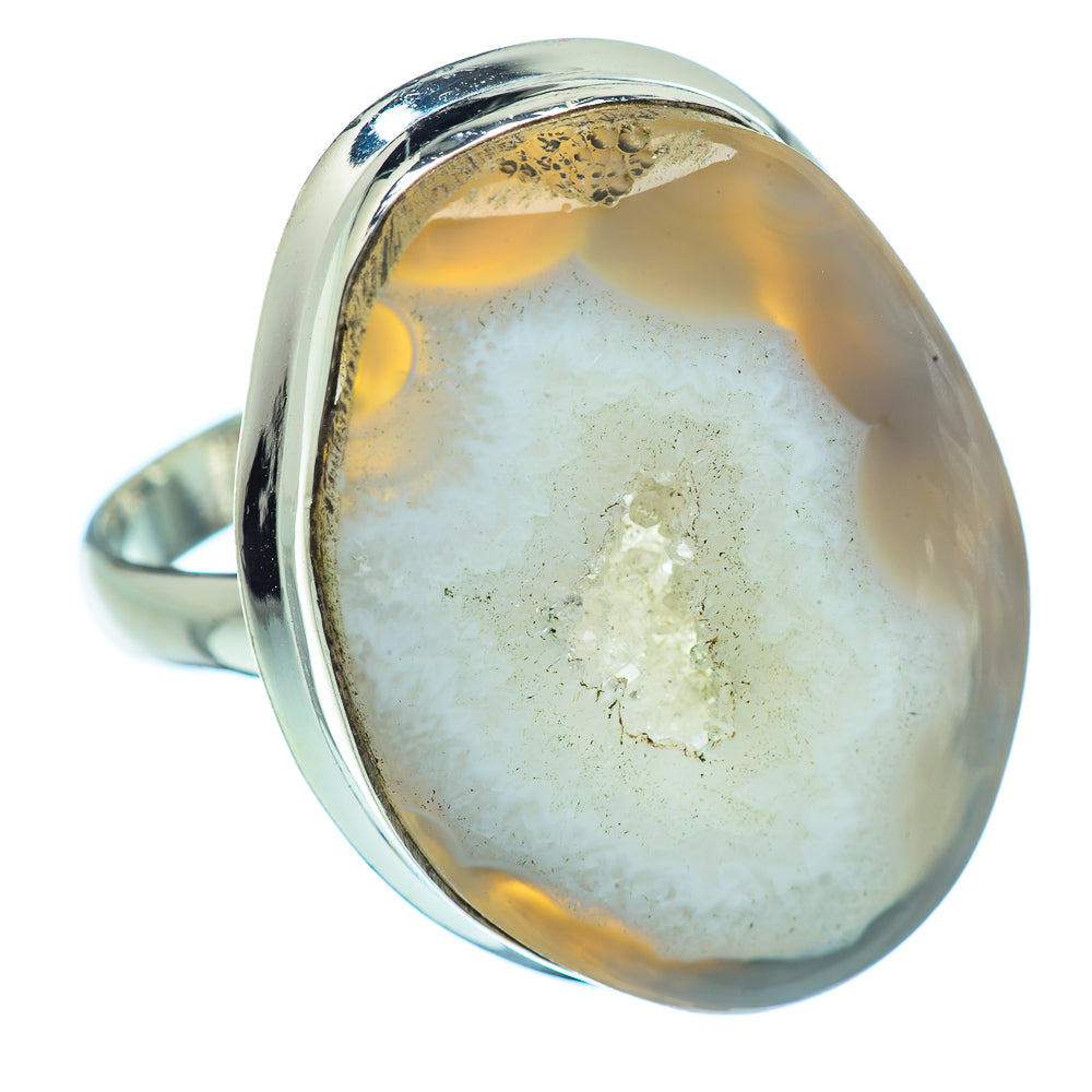 White Geode Slice Rings handcrafted by Anasilvercos - RING37223
