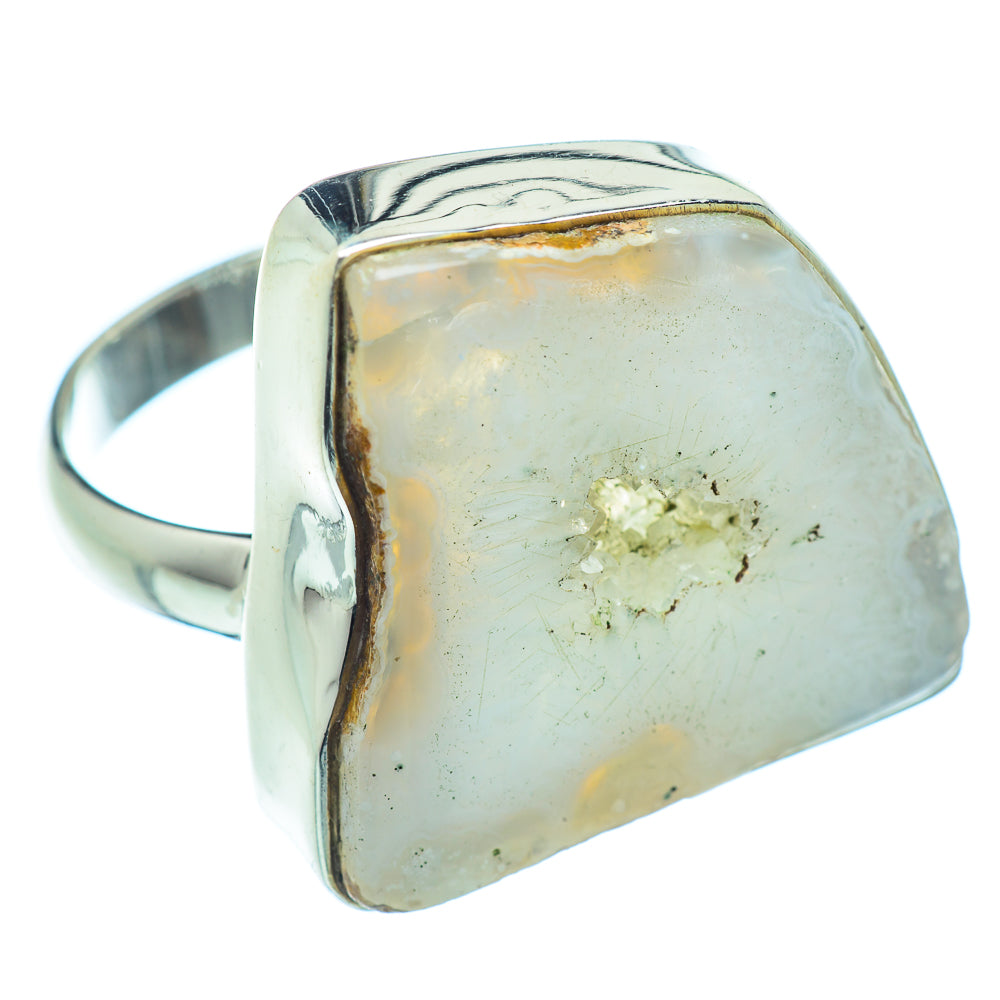White Geode Slice Rings handcrafted by Anasilvercos - RING37278