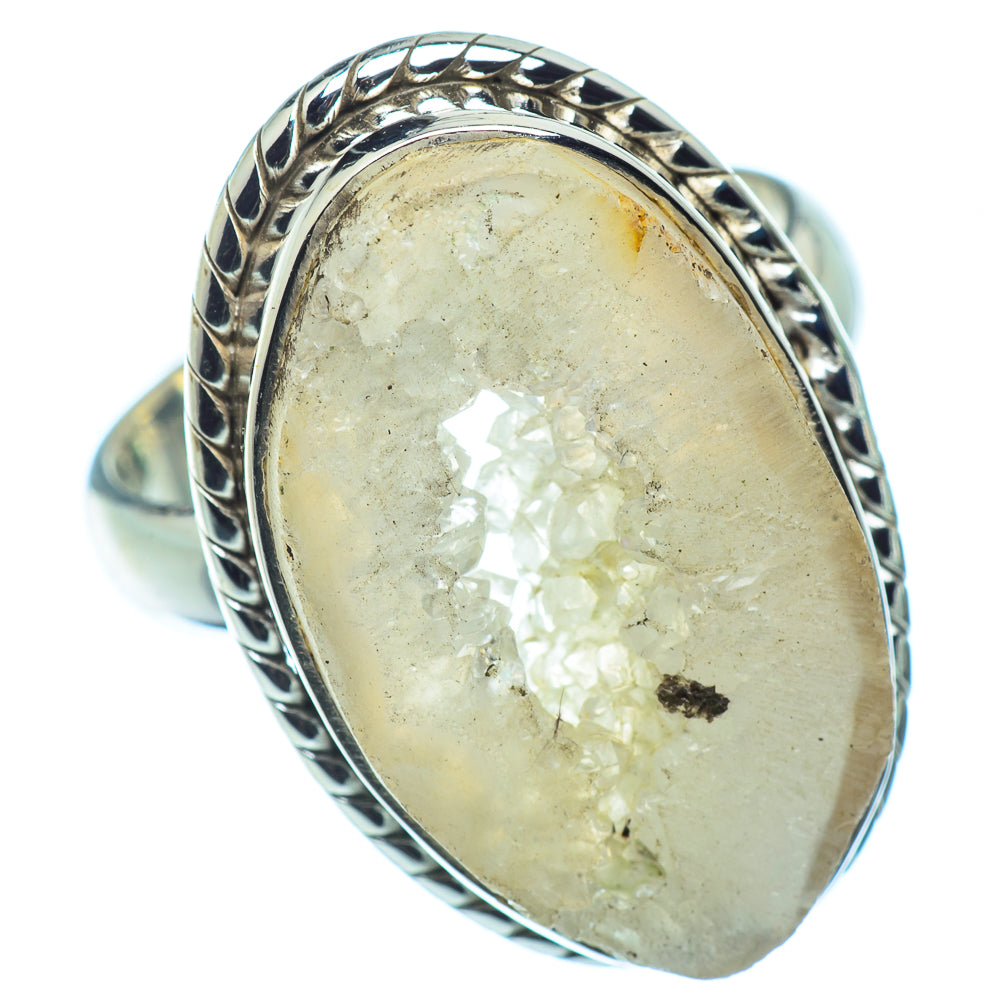 White Geode Slice Rings handcrafted by Anasilvercos - RING37381