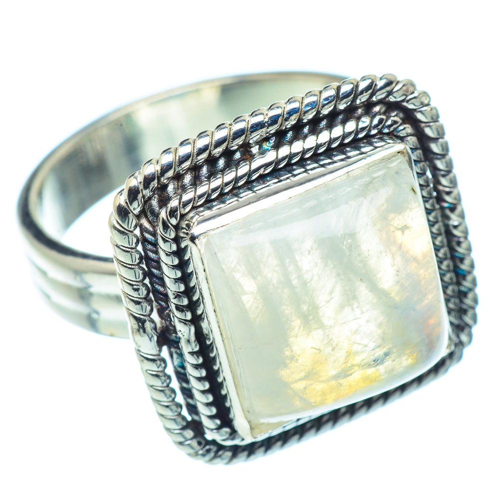Rainbow Moonstone Rings handcrafted by Anasilvercos - RING37422
