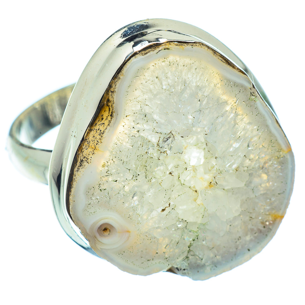 White Geode Slice Rings handcrafted by Anasilvercos - RING37518