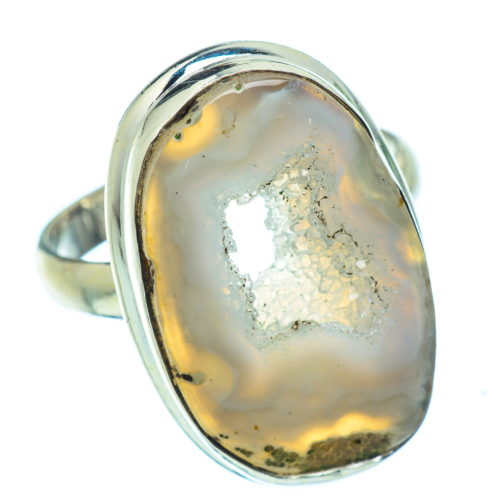 White Geode Slice Rings handcrafted by Anasilvercos - RING37519