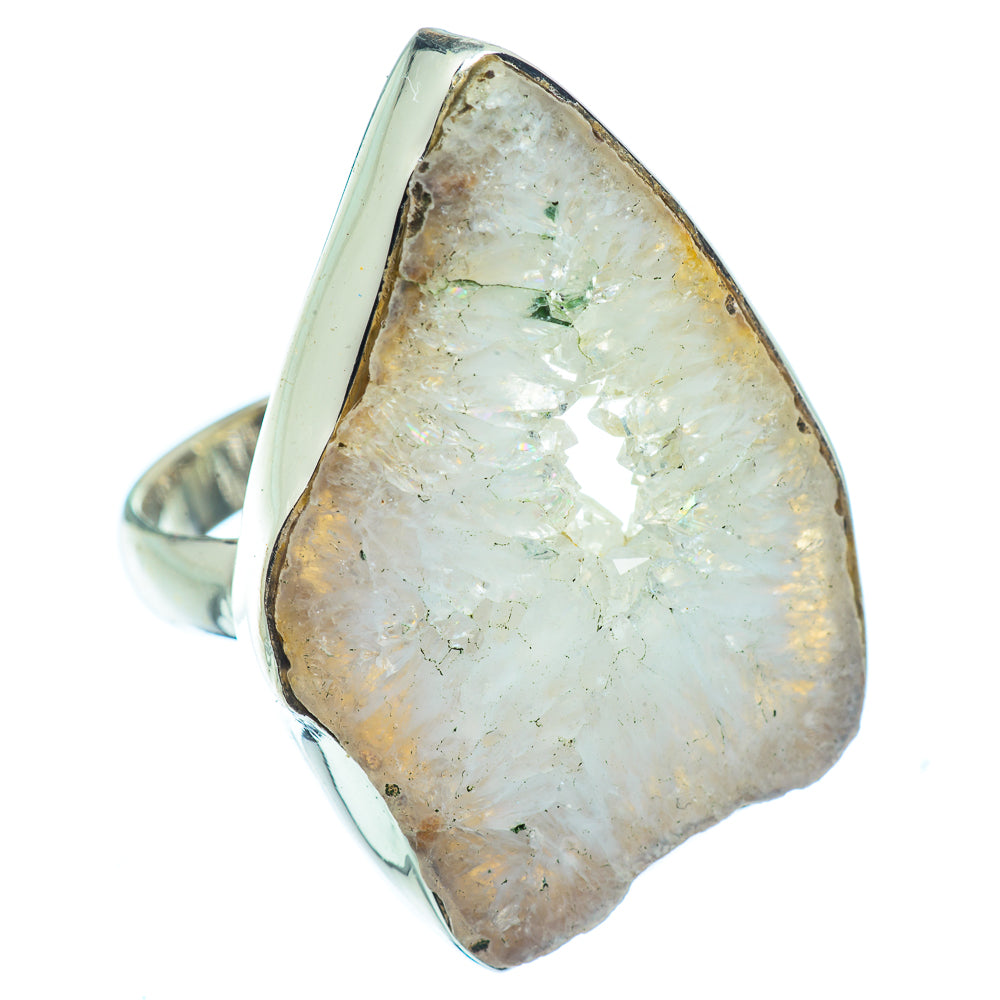 White Geode Slice Rings handcrafted by Anasilvercos - RING37580
