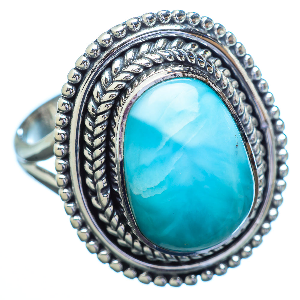 Larimar Rings handcrafted by Anasilvercos - RING3772