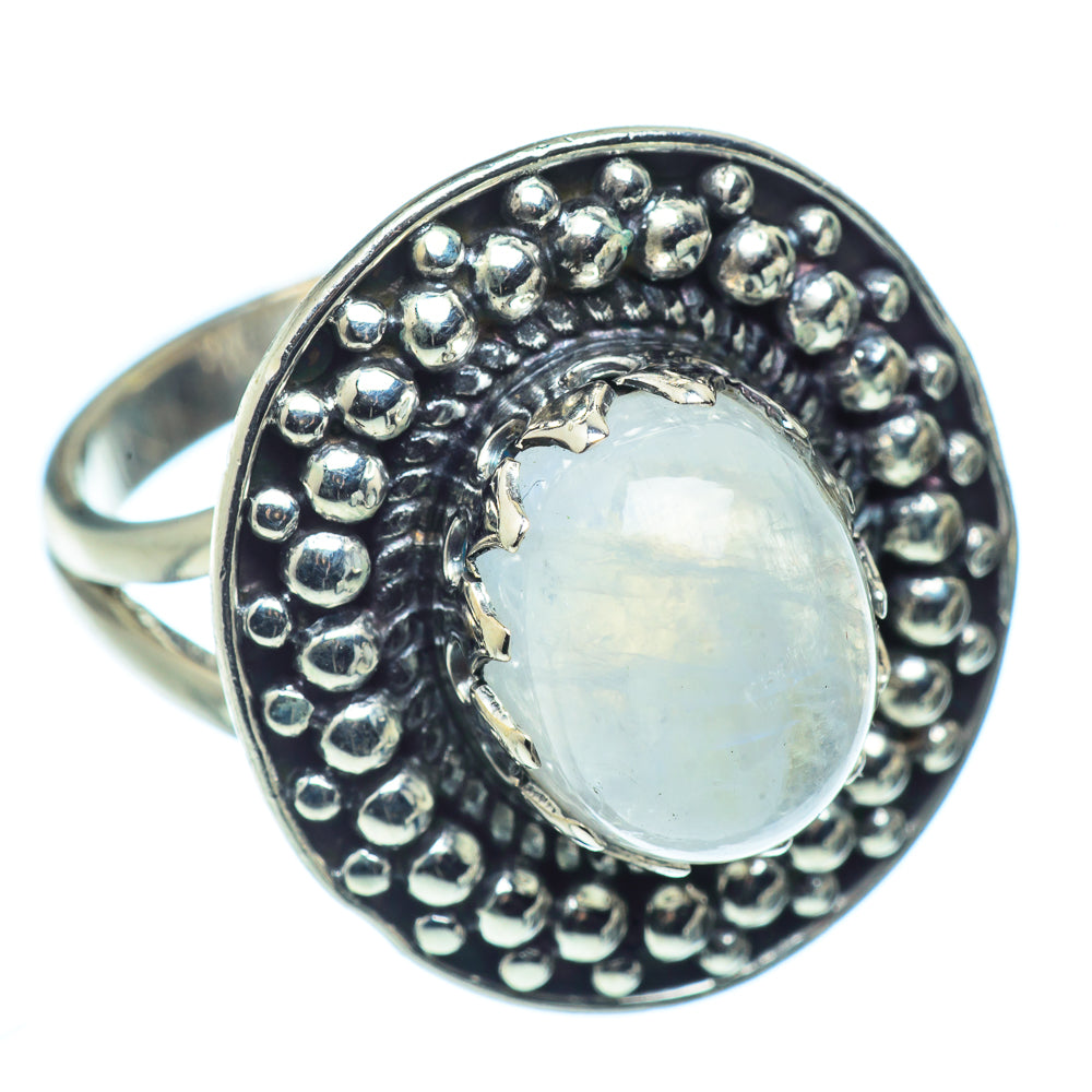 Rainbow Moonstone Rings handcrafted by Anasilvercos - RING37740