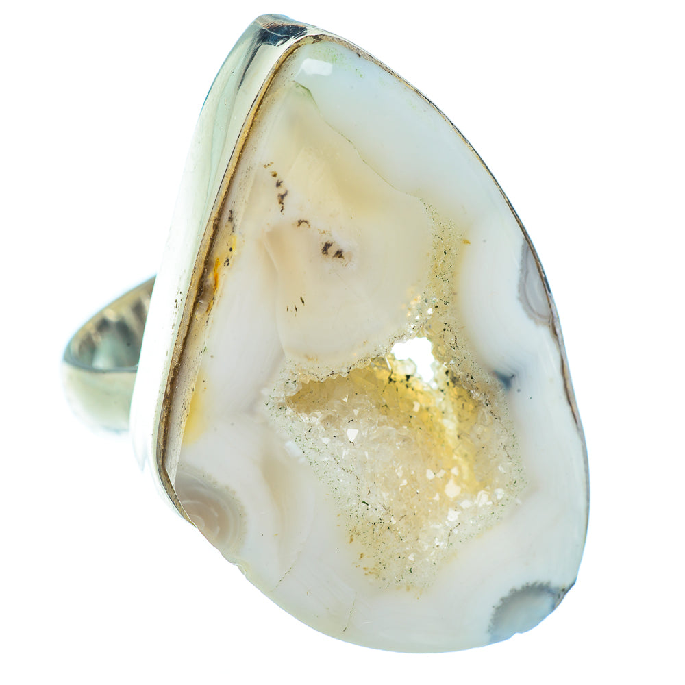 White Geode Slice Rings handcrafted by Anasilvercos - RING38074