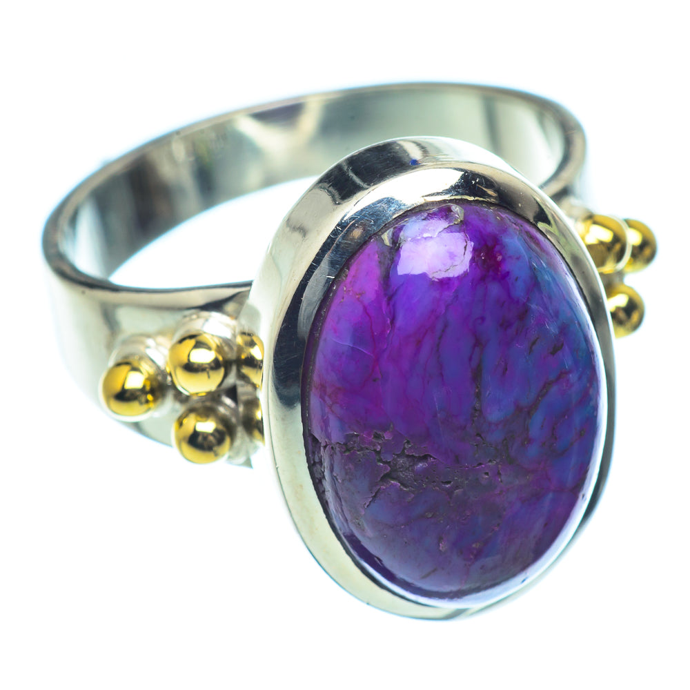 Purple Composite Turquoise Rings handcrafted by Anasilvercos - RING38436